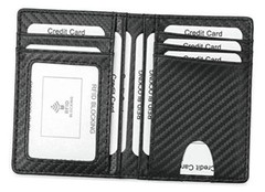 Minimalist Front Pocket Wallet – RFID Blocking Genuine Carbon Fiber Black
