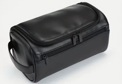 Baizenville Large Capacity Waterproof PU Leather Men’s Toiletry Bag – Black