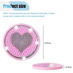 2PCS Bling Car Cup Holder Insert Coasters- 2.75 Inch x 0.19 inch, Pink