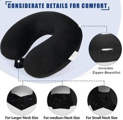 Almohada de viaje de espuma viscoelástica 100 % pura para el cuello, almohada.