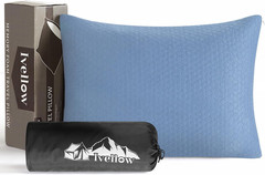 Memory Foam Travel Pillow Compressible Camping Pillow for Sleeping Shredded Memo