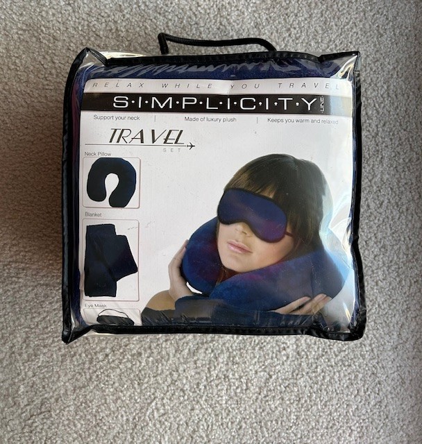 Adult 3 Piece Travel Set Pillow Eye Mask Blanket