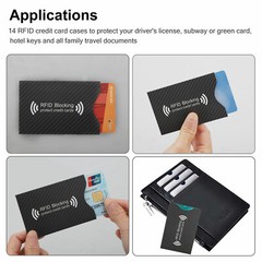 14x RFID Blocking Sleeve Credit Card Protector Anti Theft Safety Shield Holders