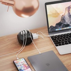 Ceptics USB C Power Strip Cube Compact Size, 21W 3 Outlets + 4 USB Ports