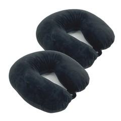 2 pk Micro Bead U Shaped Travel Pillows Neck Cervical Support Airplane Cushions