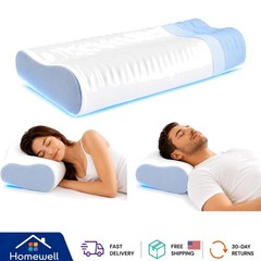 Cooling Memory Foam Neck Pillow – Antibacterial, Odor-Free, Dual-Height Design