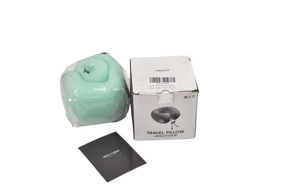URNEXTTOUR Travel Pillow Mint Green Neck Support Airplane Cushion New Box
