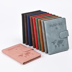 Leather Passport Holder Travel Wallet with ID Credit Card Slot PU Leather