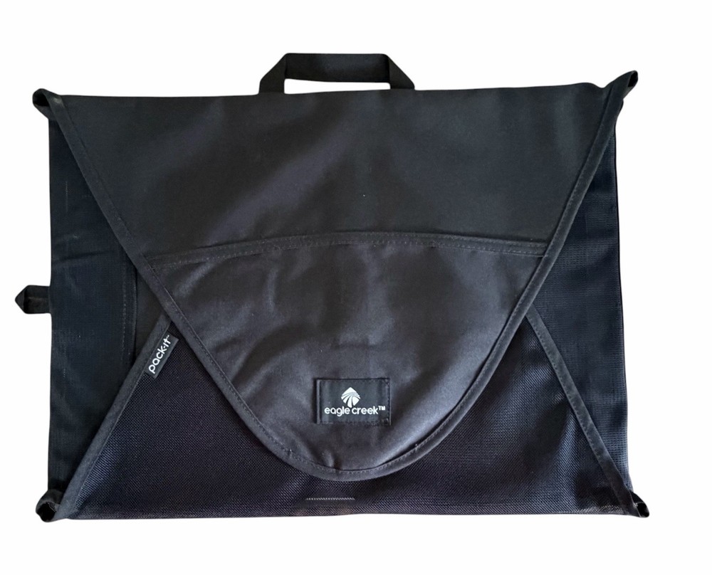 Eagle Creek Pack-It Black Medium Travel Garment Folder Bag With Compression Wing
