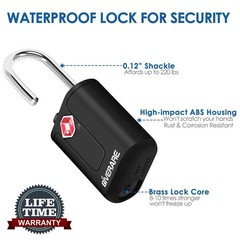 4 Pack TSA Approved Travel Luggage Locks with Keys, Keyed Suitcase Black