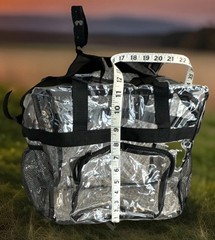 Clear Stadium Event College Bag Adjustable Strap Zipper Beverage Pockets