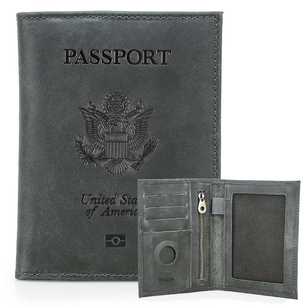 Full Grain Leather Passport Holder RFID Blocking Travel Passport Wallet with …