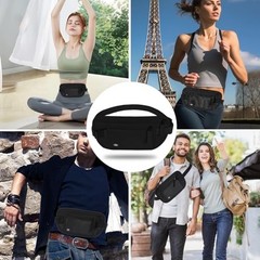 Hidden RFID Travel Pouch Passport Holder Money Belt for Men and Women