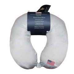 Silver U.S. Polo Travel Neck Pillow 12″ x 13″ x 4″ Luxurious Velour