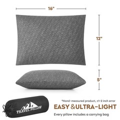 Small Shredded Memory Foam Pillow, Camping Pillow Travel Pillow – Compressibl…