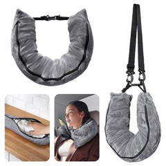 Stuffable Travel Pillow Storage Bag Velvet Neck Pillow for Extra Luggage