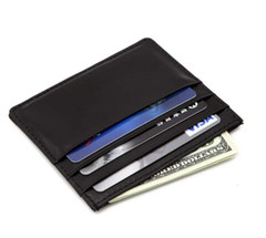 Black Mens Leather Credit Card Front Pocket Wallet Card Holder U.S Seller