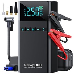 CZKBG 10-in-1 Portable Car Battery Jump Starter with Air Compressor, Black