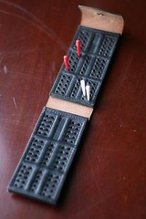 FOLDING CRIBBAGE BOARD DOMINOES TOP GRAIN Solid Leather Quality Crafted NEW !