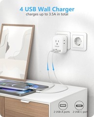 Compact Type-C Adapter for Travel with 8 Charging Ports