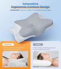 Queen Size Adjustable Cooling Pillow – Breathable Neck Support for All Sleepers