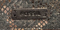 Fossil Leather Snakeskin Wallet RFID Passport Case Silver & Black