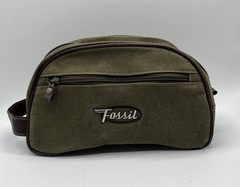 Fossil Dark Green Mens Toiletry Travel Bag Shaving Case