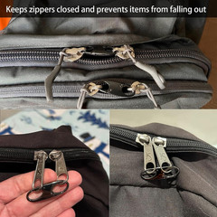 Theft Deterrent Zipper Lock with Double Opening Pull – Detachable Connectors, B