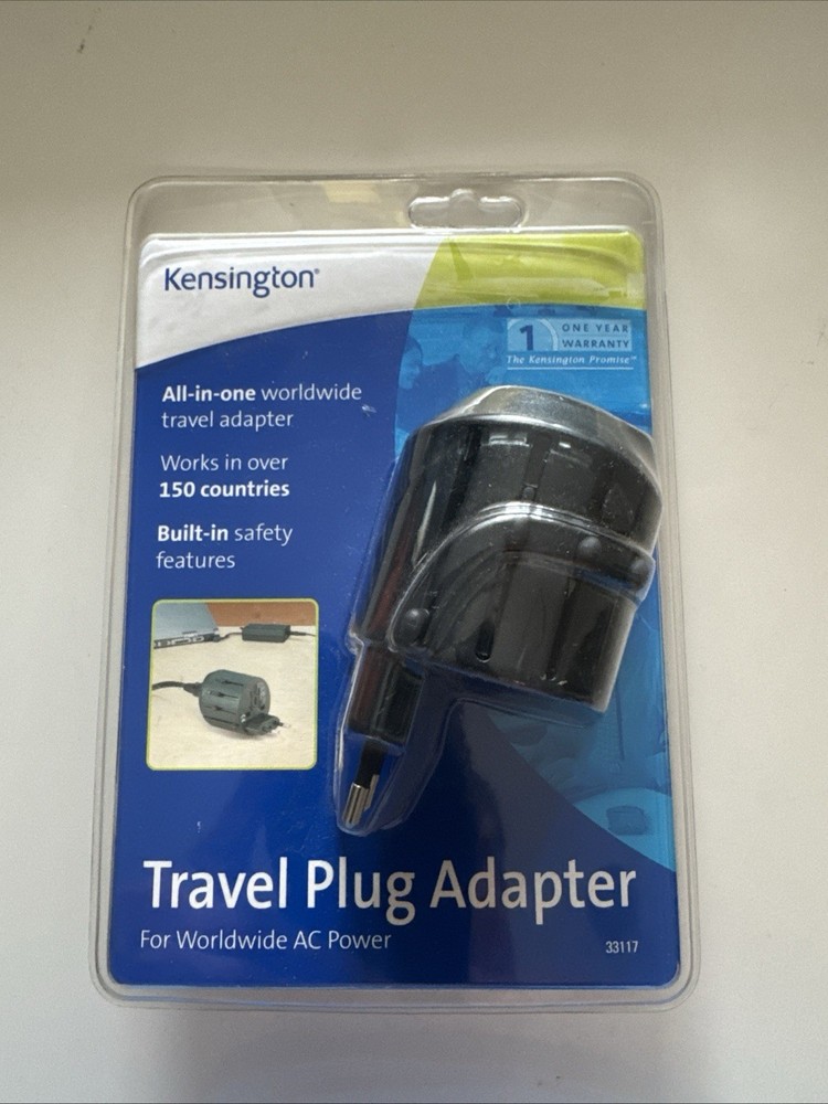 Kensington Travel Plug Adapter Worldwide Ac Power Black New Free Shipping