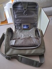 Atlantic Travel Canvas Hangable Toiletry Kit Khaki Gray