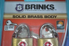 Brinks Solid Brass Locks (4) with Keys TSA Accepted Manufactured Sealed