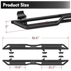 6″ Running Boards Side Steps For 2015-2024 Ford F-150 Super Crew Cab Nerf Bars