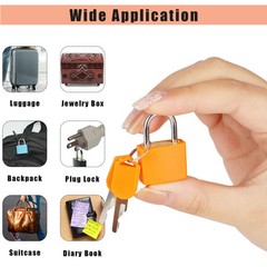 5Pack Suitcase Locks with Keys, 23mm Small Luggage Padlocks Multicolor, Solid Br
