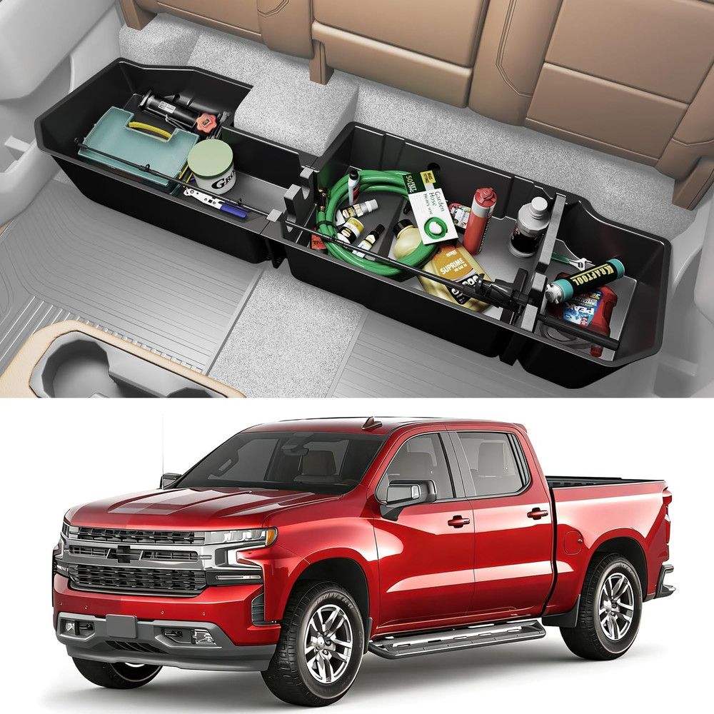 under Seat Storage Boxes – Compatible with 2019-2026 Chevy Chevrolet Silverado 1