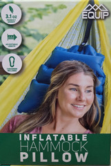 EQUIP Adjustable and Inflatable Polyester Hammock Camping Pillow with Carabiner