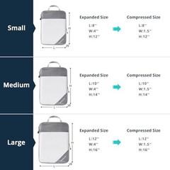 6 Set Compression Packing Cubes for Travel – Compressible, 6 pcs Grey
