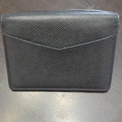 Louis Vuitton Black Blue Beige Leather Wallet Organizer Multiple Card Slots