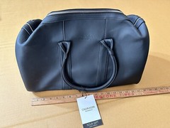 Calvin Klein Fragrances Leather Duffle Bag Travel Your Gift Black Zipper Closure