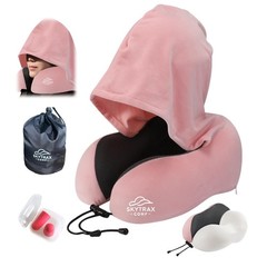 Travel Pillow with Extra Large Hood for Airplane Long Flights Privacy and Com…