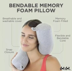 Dot&Dot Twist Memory Foam Travel Pillow for Neck, Chin, Lumbar and Leg Support