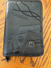 Carlo Fiori black leather diary and note pad wallet – vintage