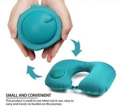 Inflatable Travel Neck Pillow Compact Cervical Headrest Support for Airplane Car