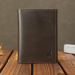 Polare Full Grain Leather Pilot Wallet Passport Holder RFID Blocking Tri-Fold Tr
