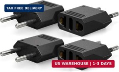 Unidapt European Travel Plug Adapter Type C – 4 Pack, US to Europe Pin Converter