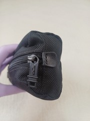 Tumi Black Nylon Cord Pouch Pencil Case Travel Personal Care Pouch Lined EUC