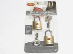 TSA Approved Brass Mini Luggage Locks with Keys Austin House