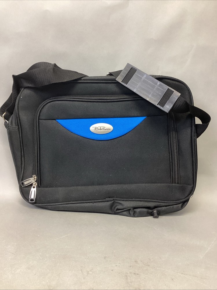 Bella Russo Travel Bag 2 Compartments – Black & Blue – 16″ x 11″