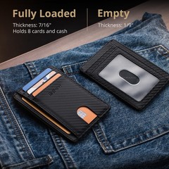 Buffway Slim Minimalist Front Pocket Rfid Blocking Leather Wallets For Men And