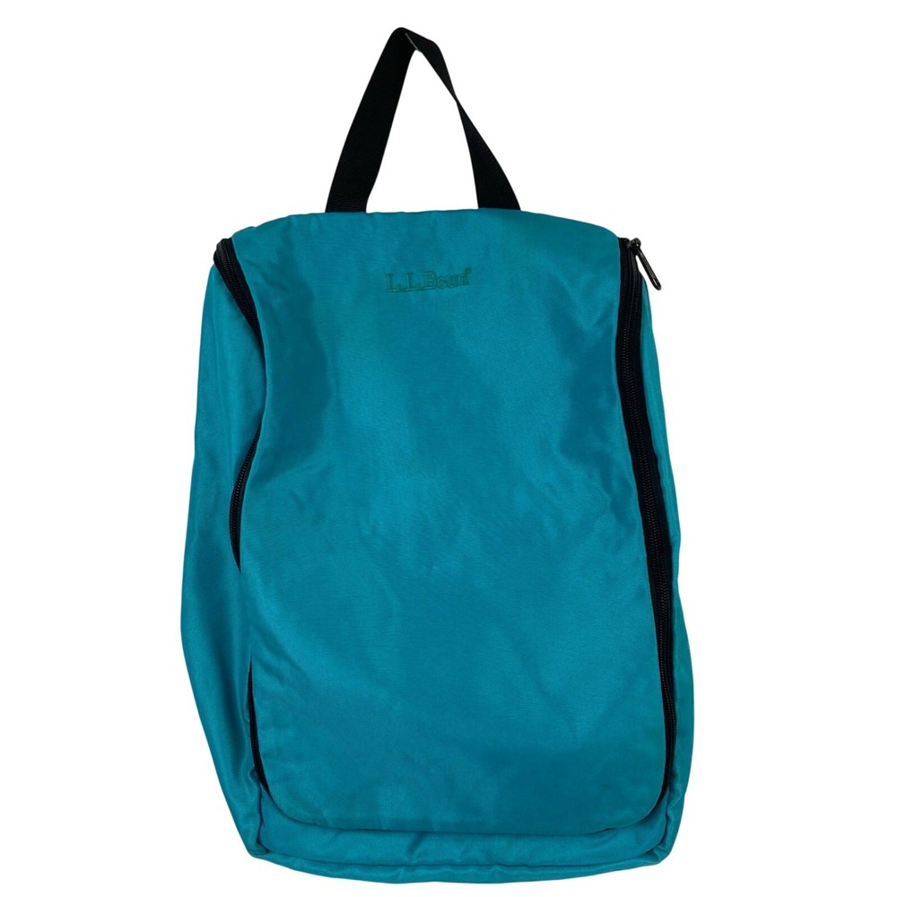 LL Bean Personal Organizer Hanging Toiletry Bag Teal Blue Nylon Travel Camp Logo