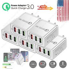 QC3.0 Fast Charger Lot USB Wall Power Adapter 3 Port US PLUG For iPhone Samsung